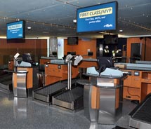 The new Alaska Airlines counters in Terminal 6 of LAX // (c) 2012 Alaska Airlines